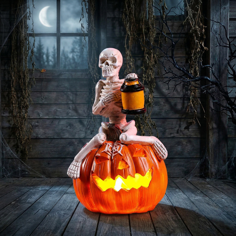 Cross-Border Creative Halloween Pumpkin and Skull Character Ornaments Led Light-Up Pumpkin Lantern Ornaments Halloween Decoration Props Cross-Border Creative Halloween Pumpkin and Skull Character Ornaments Led Light-Up Pumpkin Lantern Ornaments Halloween Decoration Props