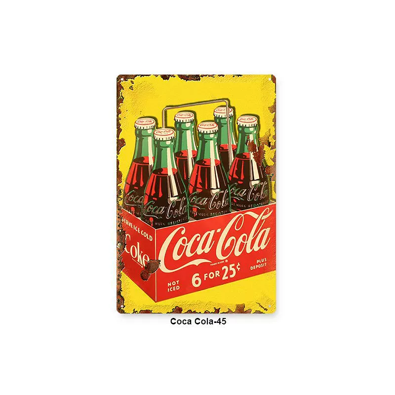 Настенная полка с изображением Coca‑Cola, винтажная поцарапанная металлическая плакат, 20×30 см