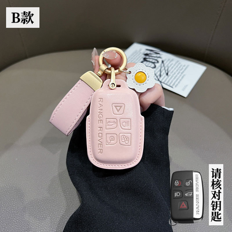 가죽 랜드로버 B 핑크 스몰 팔찌 + 스몰 데이지