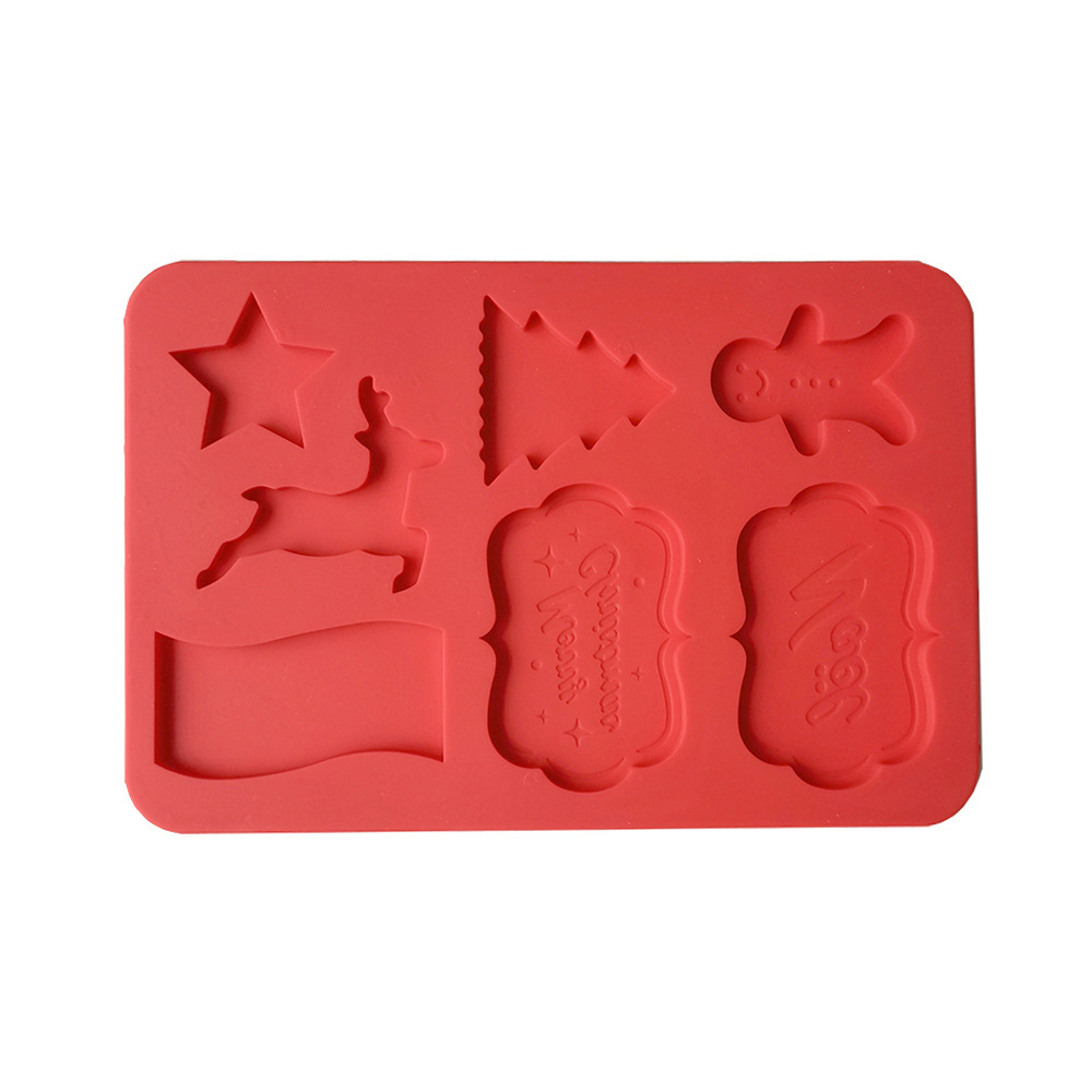 7 tarjetas de Navidad 71 molde de silicona pastel helado pudín molde de postre jabón utensilios