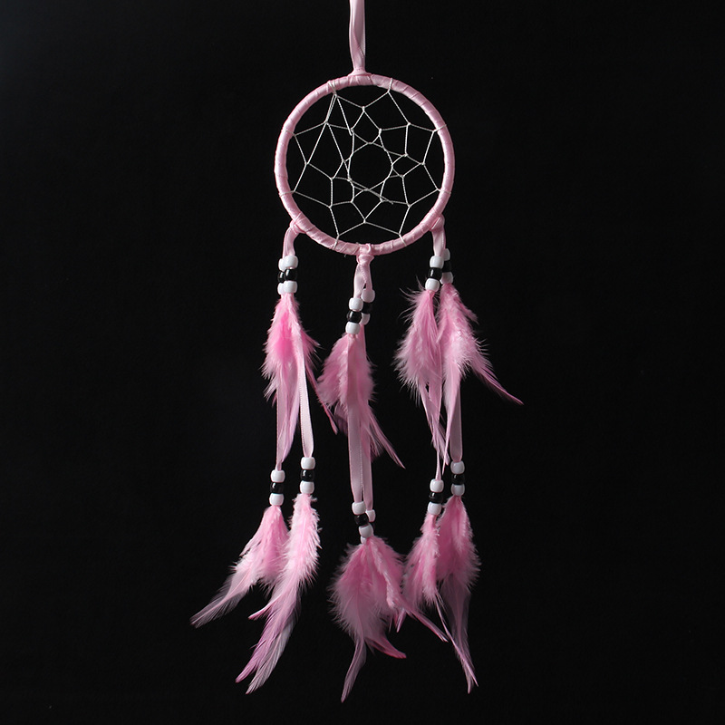 新款创意羽毛捕梦网挂件 铺梦网手工吊饰diy风铃挂饰家居饰品