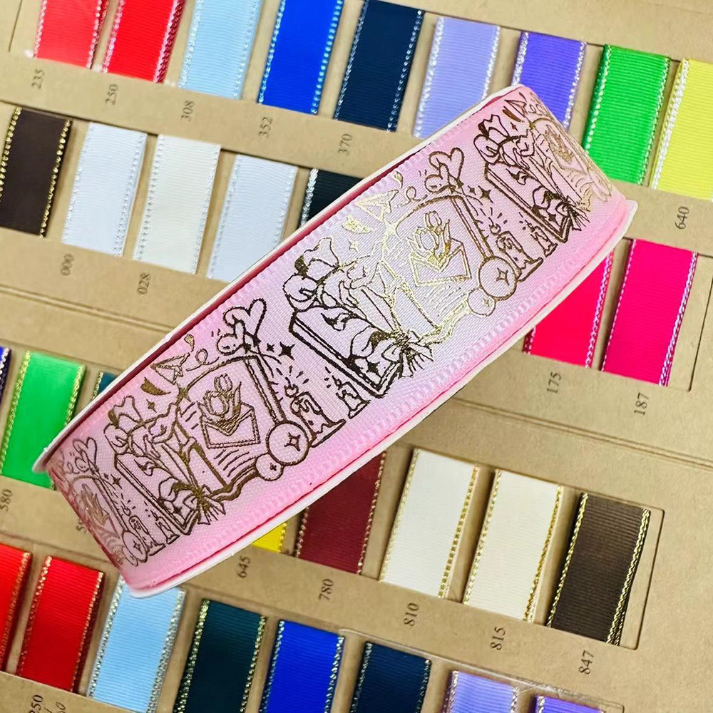 [Nuevo] Lolita cinta de estampado, mano de cinta de color 2.5CM libro mágico cinta de poliéster estampado