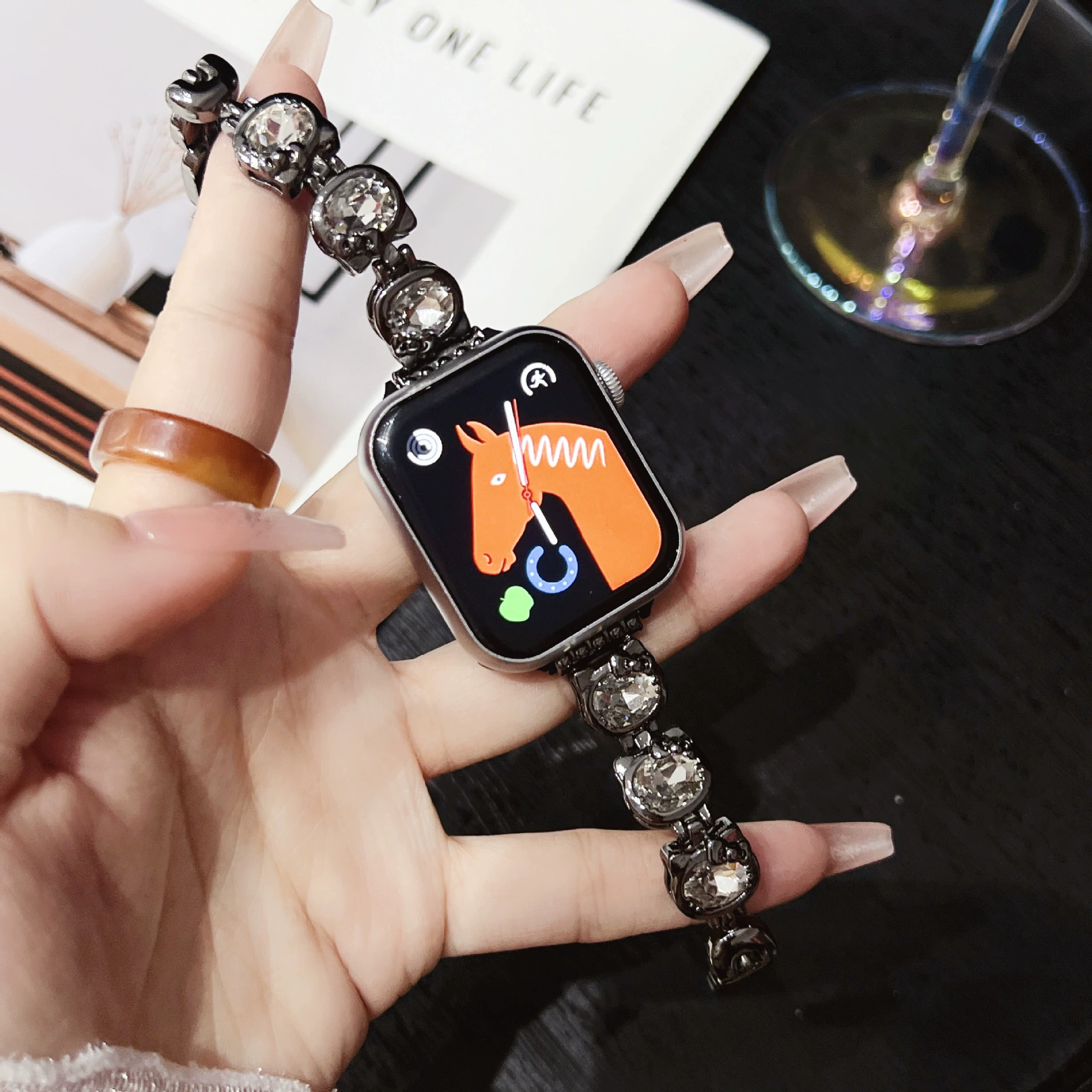 Ремешок Katie Kitten с инкрустацией бриллиантами, подходит для Apple iWatch 2/3/4/5/6/7/8/9/S/10, браслет для запястья