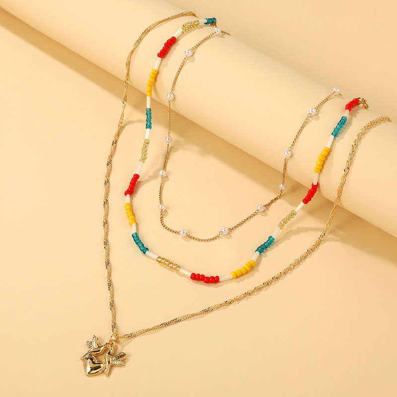 Fashion Heart Shape Alloy Plating Womenu0027S Layered Necklaces