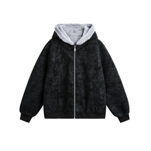 CATTEE美式冬季座山雕加厚连帽棉衣男复古潮牌情侣保暖pu皮棉服