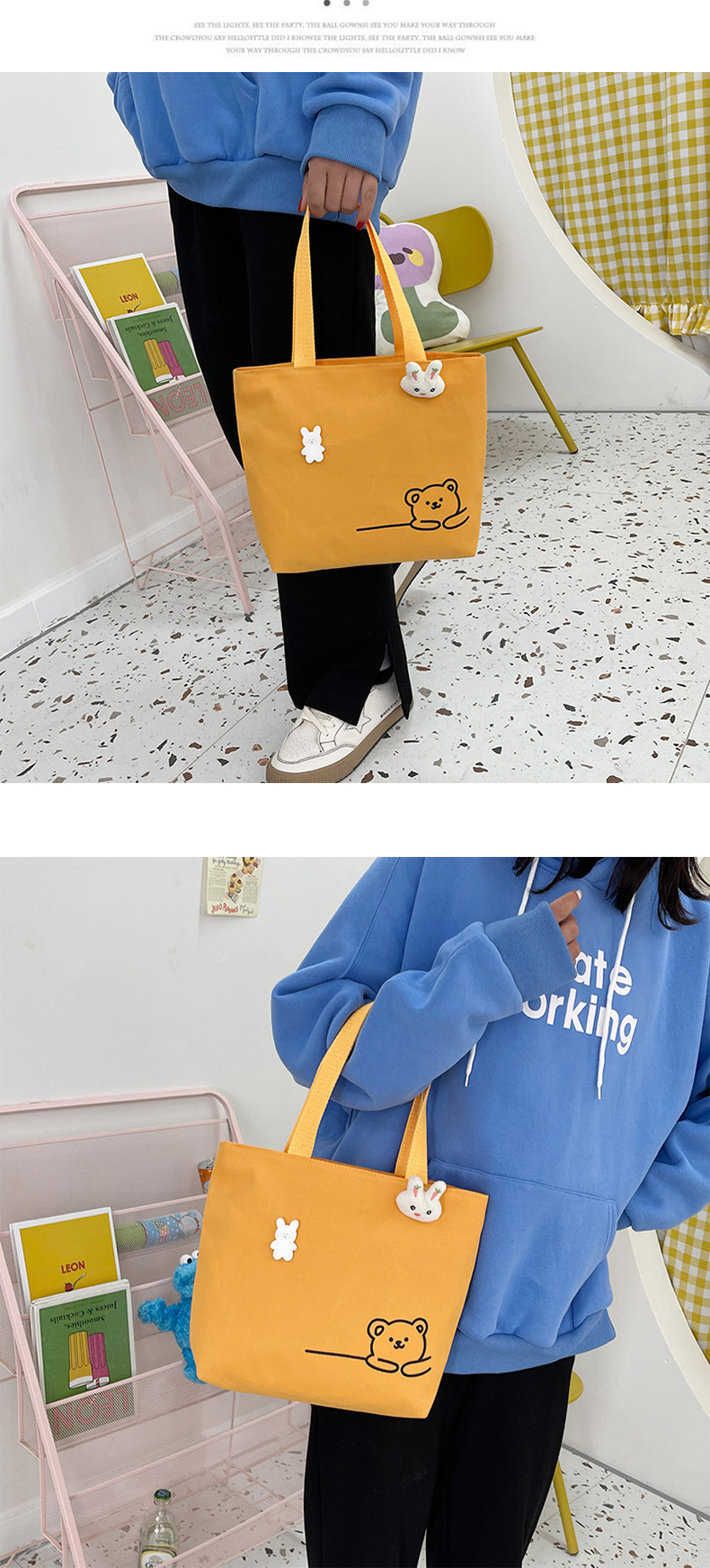 2022 New Japanese-style ins fresh and clean shopping storage bags, lunch boxes, bento bags, girls' handbags, canvas bags undefined