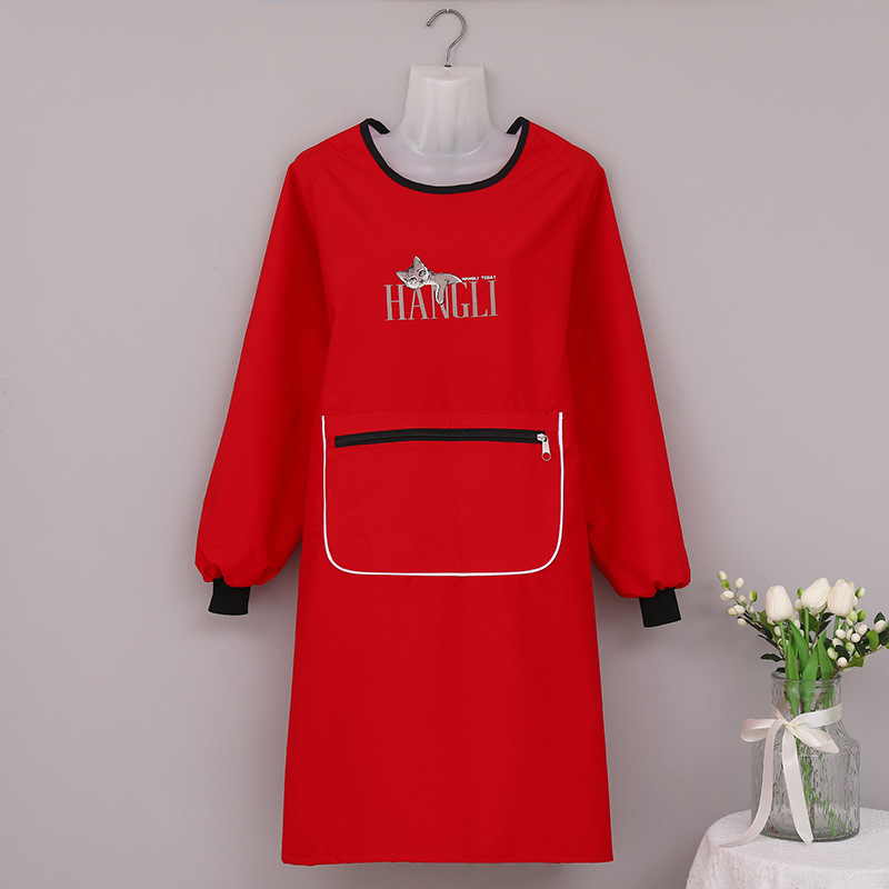 Impermeable a prueba de agua, delantal de manga larga, ropa de trabajo impermeable de moda, traje de cocina casera, gatito