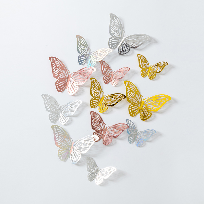 3D estereoscópico mariposa pared decoración de alta sensación autoadhesivo hogar diseño de boda de fondo pegatinas papel pintado diy image 5