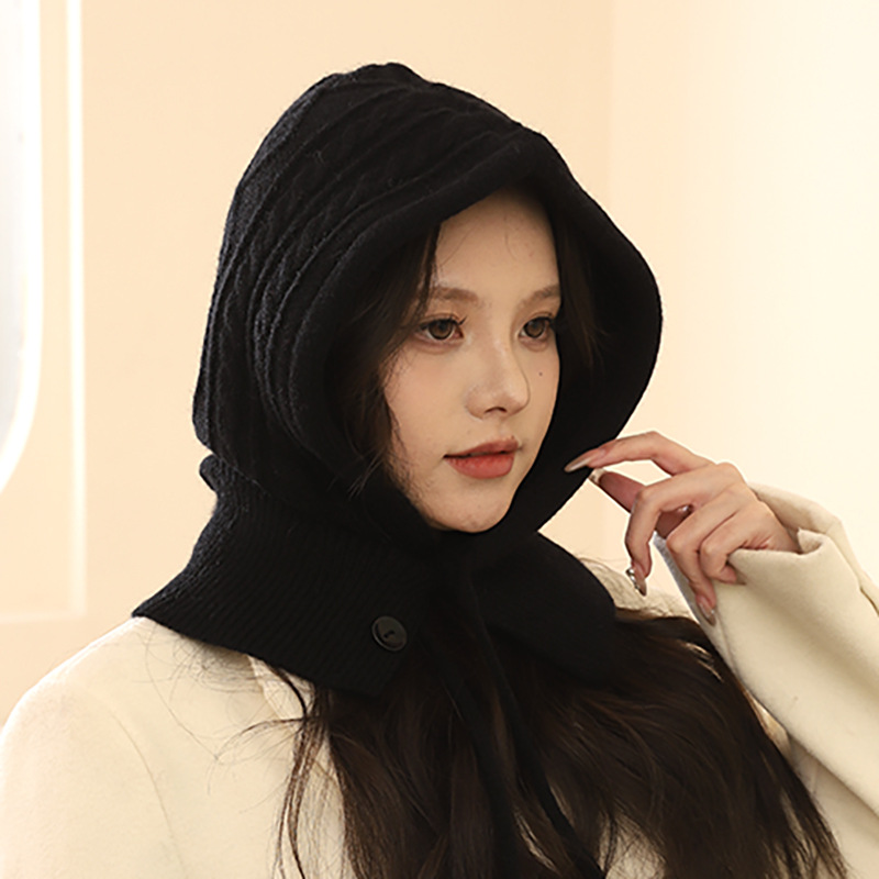 cashmere women's thickened knitted with a collar for both autumn winter warmth and windproof versatility._voghion.com