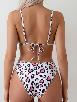 Bikini set donna leopardato a vita alta due pezzi sexy_voghion.com