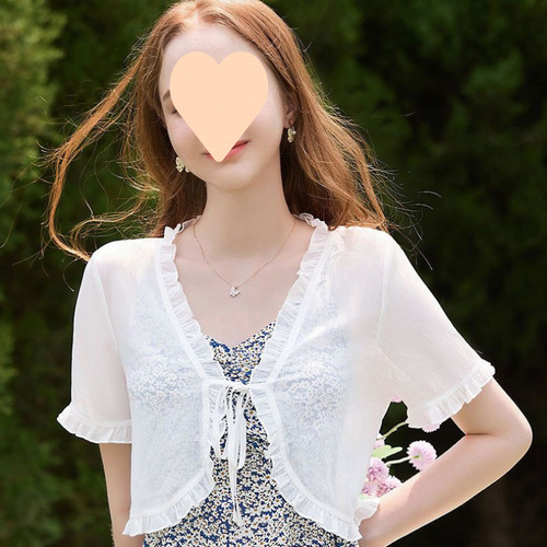 Women's open-style thin sundress from 2025, chiffon top with spaghetti straps, suitable for layering with a small shawl, summer pairing with a skirt