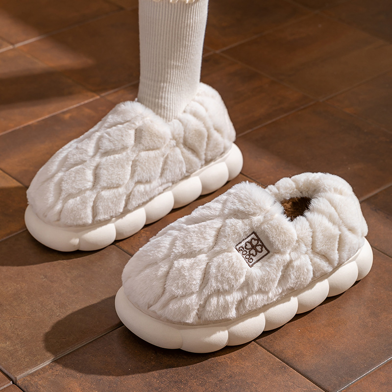 Zapatillas de algodón Cixi para mujer, otoño e invierno, muebles para el hogar, suela gruesa, felpa, zapatos para el hogar, ropa exterior, parejas, hombres cálidos, invierno