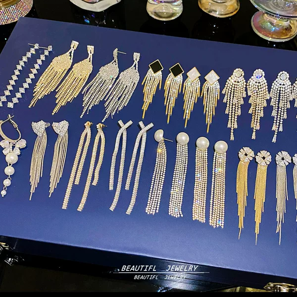 925 Silver Needle Trendy Fashion Personality Tassel Earrings with a Light Luxury and High-End Feel, Niche Design Exaggerated Ear Accessories