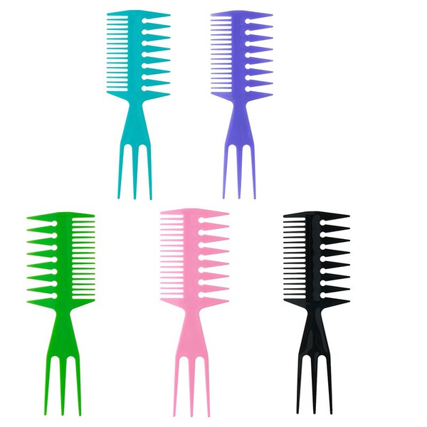 Cross-border men's hairdressing oil-head three-prong comb textured…