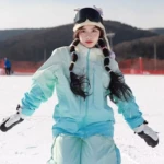 LDAB渐变粉滑雪服套装女2026冬季新款设计感户外防风防水单板雪服