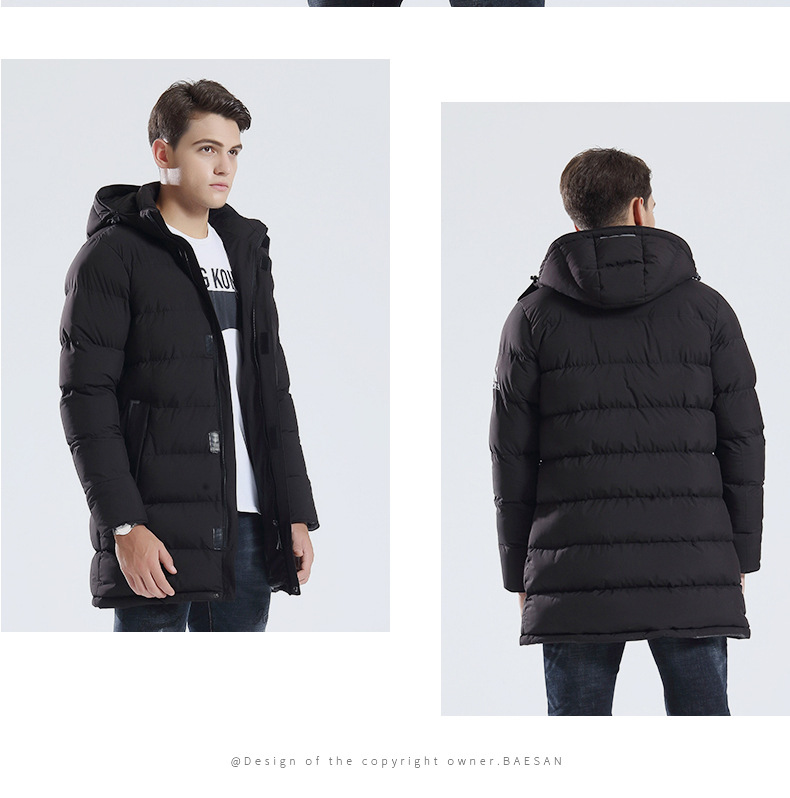 跨境石墨烯充电加热马甲智能三挡控温男长款大衣连帽发热长款衣服