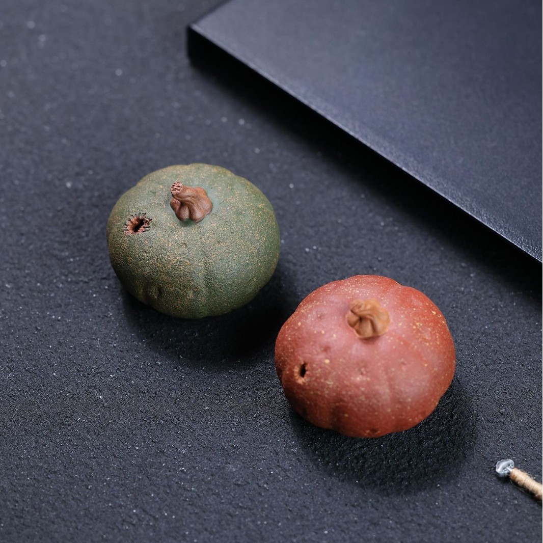 宜兴紫砂茶宠手工南瓜摆件茶具雕塑家用线香茶具香插可茶养摆件