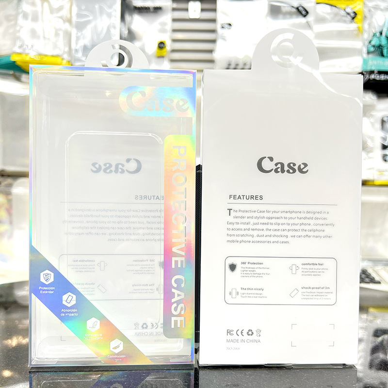 Caja de caja de teléfono celular, caja de plástico de película de teléfono celular, caja de cartón de embalaje al por mayor, caja digital de PVC de teléfono celular
