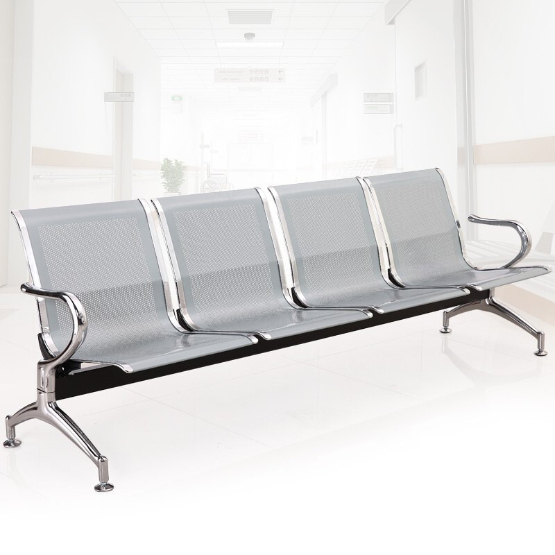 Three-person stainless steel tandem chairs, hospital infusion chairs, airport waiting chairs, bank lobby tandem public rest chairs