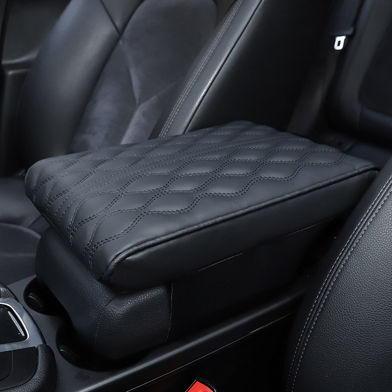 Memory Foam, Universal Armrest box pad - wavy-memory-foam-armrest-box-heightening-pad-black