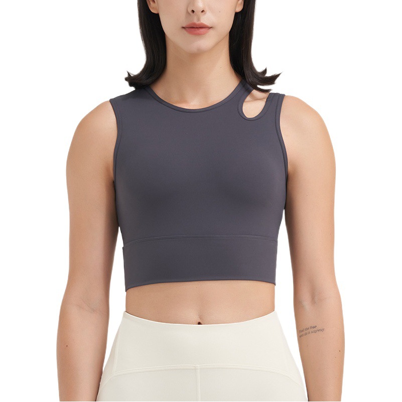 2023 verano lycra yoga fitness ropa interior deportiva sujetador de las mujeres chaleco superior correa de hombro hueco yoga ropa interior al por mayor