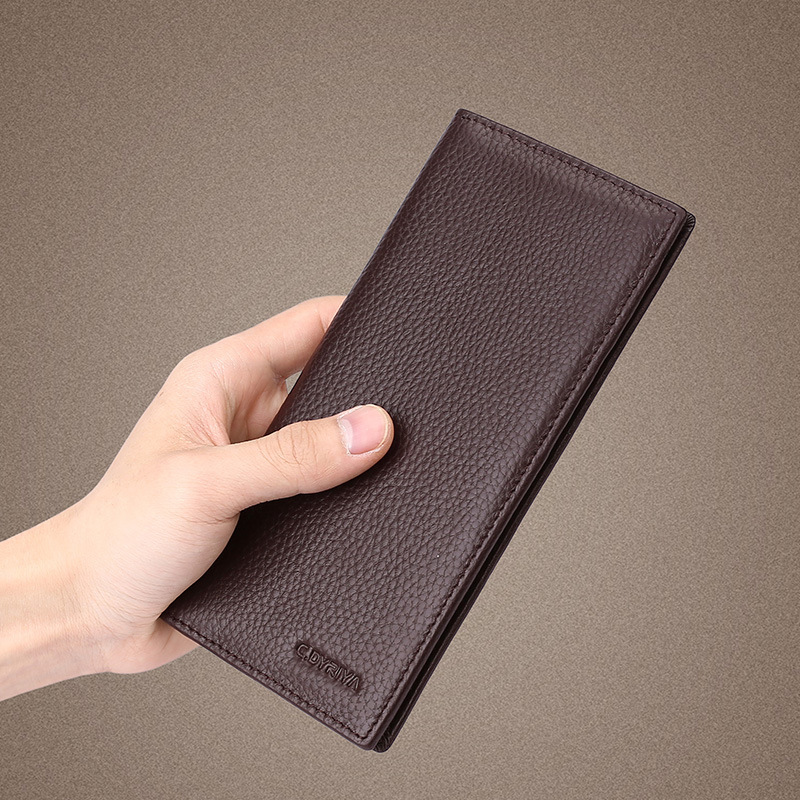 Wallet men's long leather new first layer leather leather zipper wallet multi-functional thin wallet card bag wholesale Wallet men's long leather new first layer leather leather zipper wallet multi-functional thin wallet card bag wholesale
