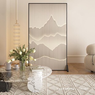 Aluminum Alloy Light Luxury Screen Partition Living Room Modern Simple Chinese Landscape Entrance Home Tea Room Hotel Shelter