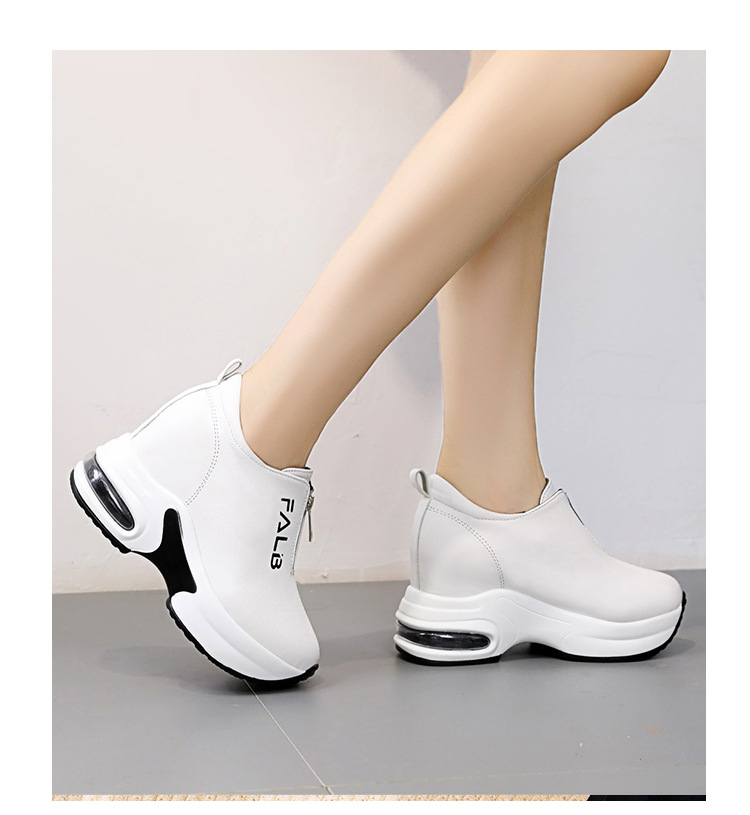 Casual Leather Platform Trainers With Hidden Heel For Women_voghion.com