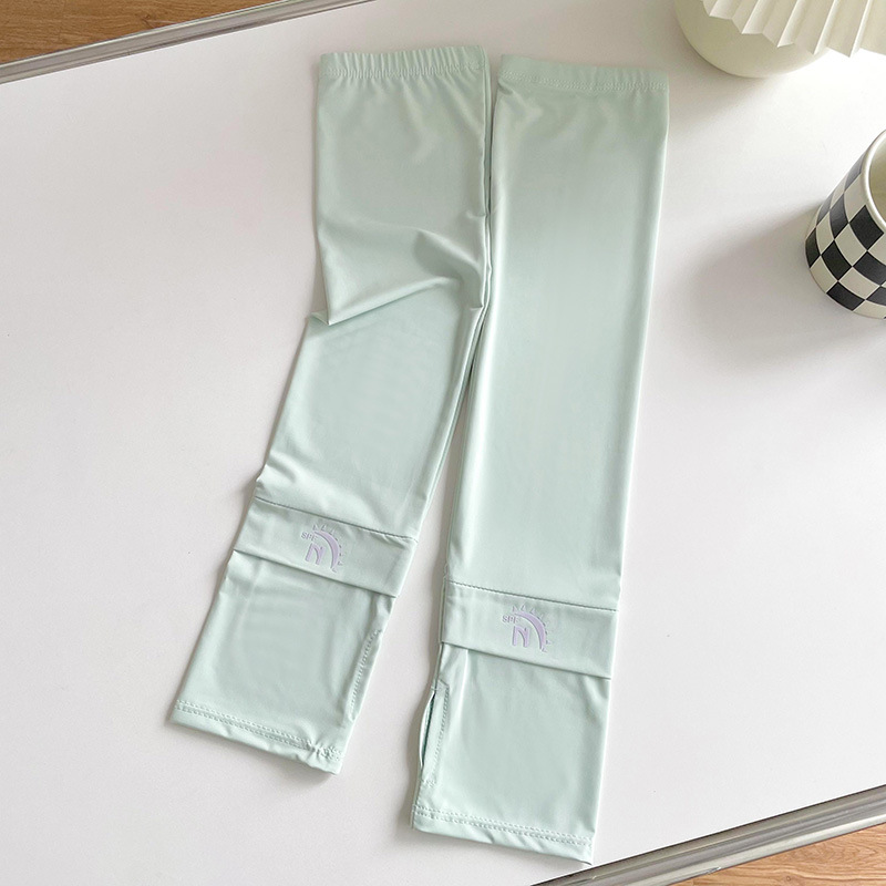 Color sólido deportes protección solar opresleeve verano de las mujeres UV protección conducción al aire libre equitación hielo seda hielo sensación hielo manga brazo protección