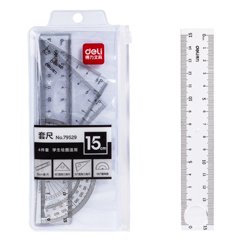 Деликатесная линейка костюм линейка треугольная линейка транспортир ученик начальной школы набор из четырех предметов линейки канцелярские принадлежности награда обучающий инструмент