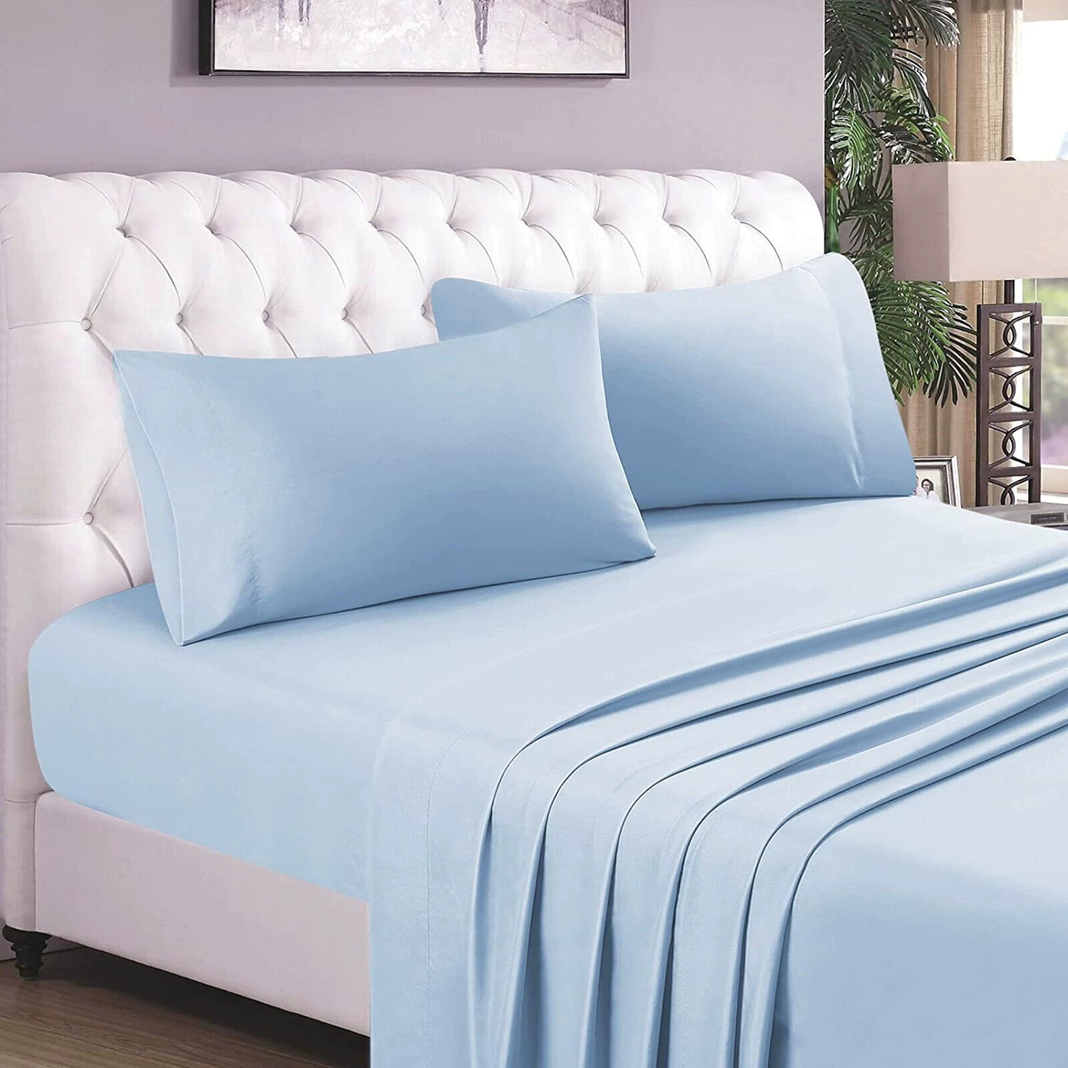 Bedding (Amazon) 4-Piece Set — Sheet, Pillowcase & Bedspread, Multiple Colors, Twin–King