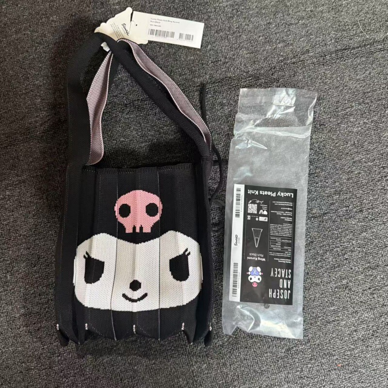 韓国 JOSEPH&STACEY サンリオ ハローキティ ジョイント プリーツ かわいい ニット ハンドバッグ 卸売|undefined