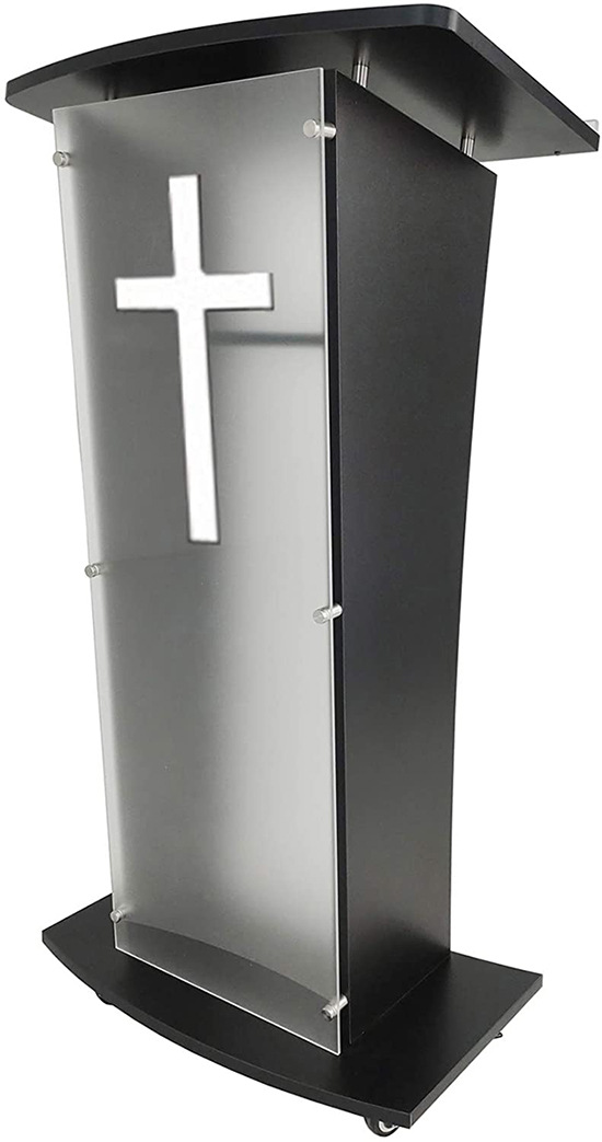 亚克力透明演讲台有机玻璃牧师司仪媒体发言讲桌迎宾台牧师台