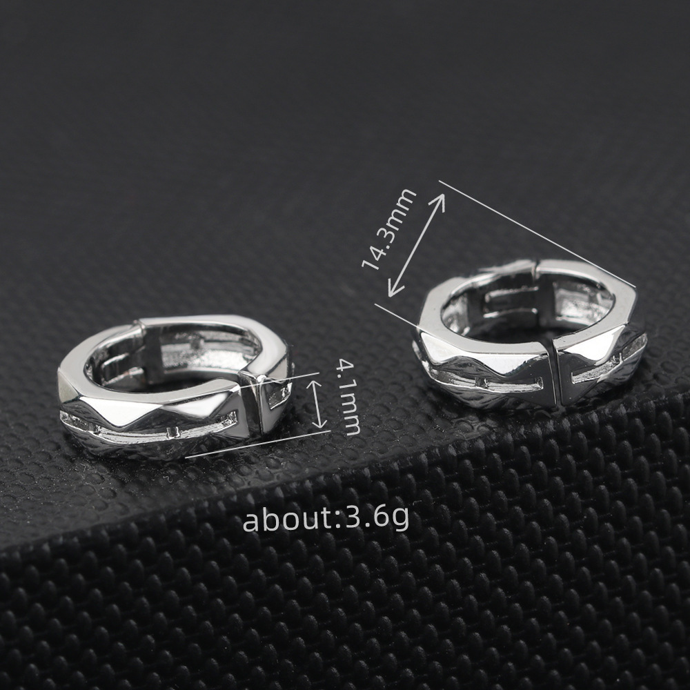 Men's Non-pierced Geometric Earrings Trendy Diamond Shaped Jewellery_voghion.com