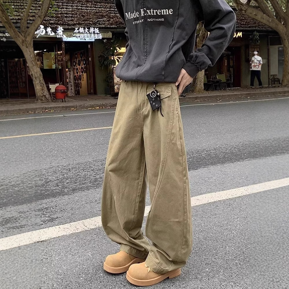 Autumn retro solid color trousers