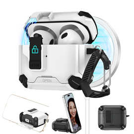 新款airpodspro3保护套airpods 4代保護殼苹果手机支架弹盖耳机壳