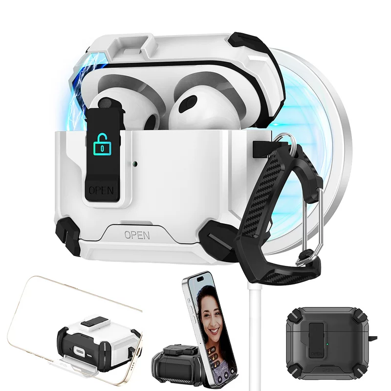 Новый защитный чехол для AirPods Pro 3 поколения/AirPods 4-го поколения, защитный чехол с подставкой для iPhone, эластичная крышка, чехол для наушников
