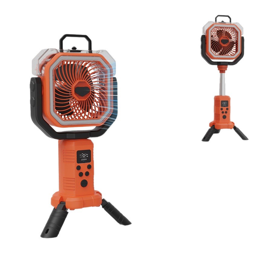 Ventilador de Camping Retráctil con Spray Inalámbrico con Pantalla Digital para Aire Libre