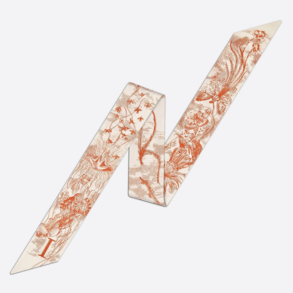 20g Weight Silk Scarf Classification Daily Occasion Silk Material Letter Pattern All Seasons Season Women'S Gender Printing Design Fashion Style Women's Fashion Letter Silk Printing Silk Scarves 13