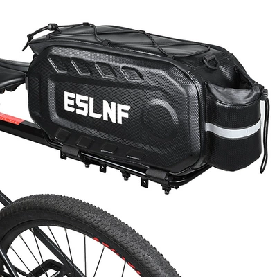 Car bike rack: Seat Rack, Tail Rack, Basket - semi-quick-release-shelf-17l-large-capacity-black-hard-shell-pannier-bag