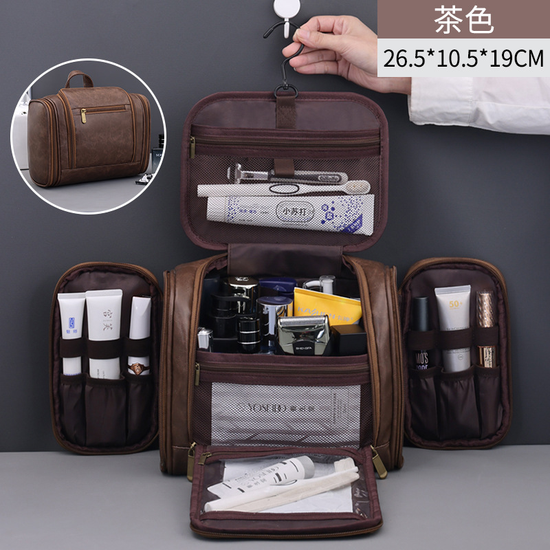 Bolsa de lavado de gancho multicapa de gran capacidad para viajes impermeables bolsa de almacenamiento de cosméticos portátiles