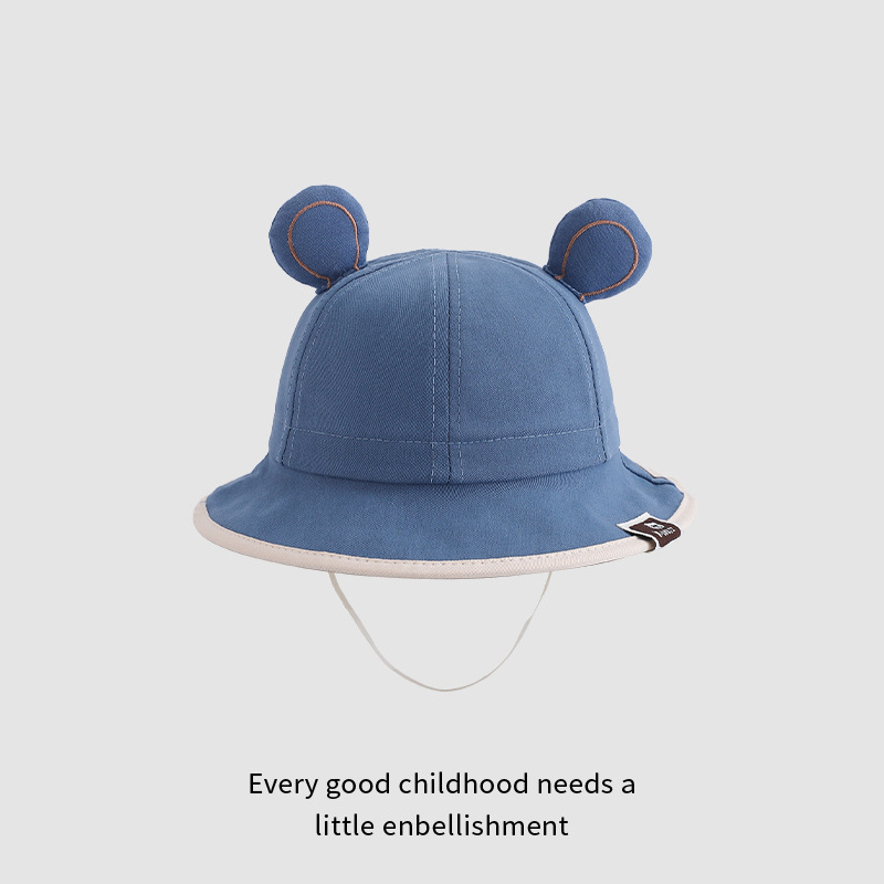 Sombrero de bebé primavera y otoño oso pequeño sombrero de pescador lindo niño niñas sombrero de sol bebé versátil sombrero de sol verano delgado