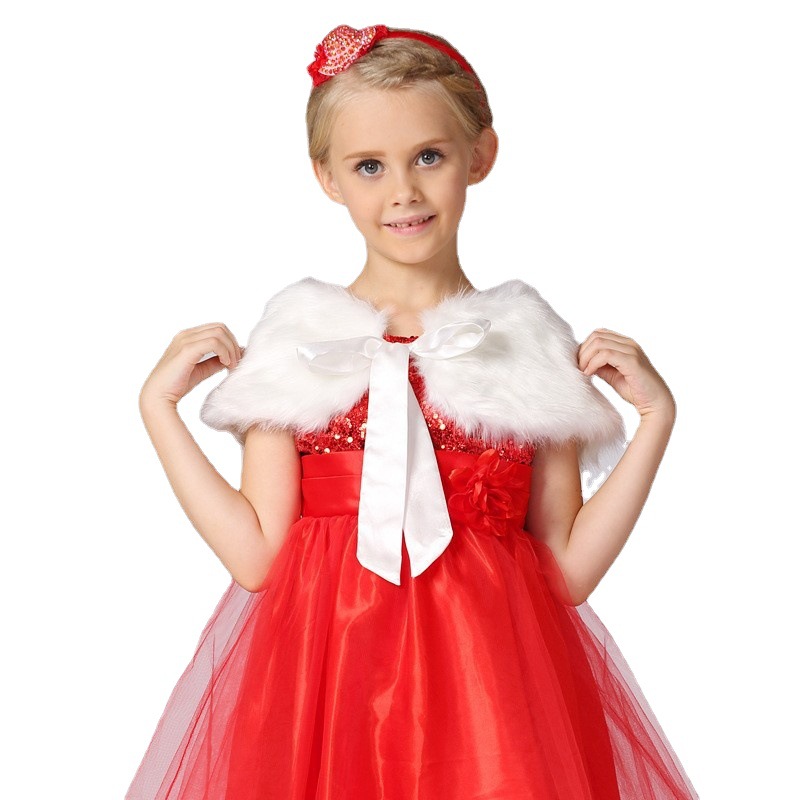 El otoño y el invierno de la entrega del mantón del Cabo de la muchacha 2022 nueva ropa para niños moda estilo coreano peludo mantón vestido de los Niños Accesorios