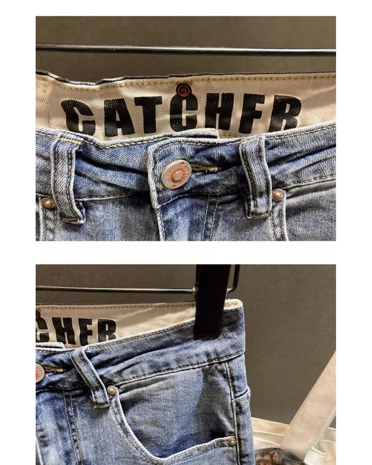 Herren Denim Shorts Slim Fit Retro Style Stretch Sommer Jeans_voghion.com