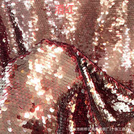 2026款厂家批发新款加厚5mm鱼鳞片亮片面料 秀款礼服珠片刺绣布料