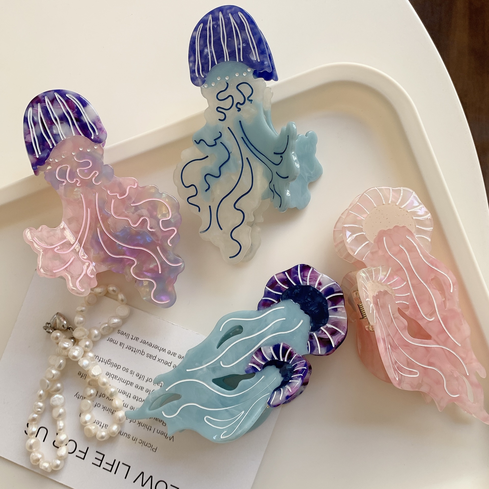 Hair Claws Hair Accessories Type Cute Marine Style Women's Jellyfish Acetic Acid Sheets Hair Claws
