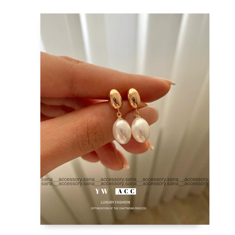 「金属小球」冷淡风珍珠耳环 欧美小众设计 高级感耳坠女潮人耳饰