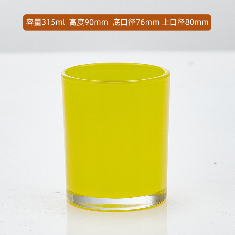 Candelaria de banano cubierta de banda de vidrio de colores vela DIY taza vacía dormitorio recipiente de candelaria de banano en candelabros