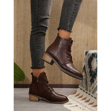 Q 71964 Plus size chunky heel ankle boots ����ָ�����ѥ