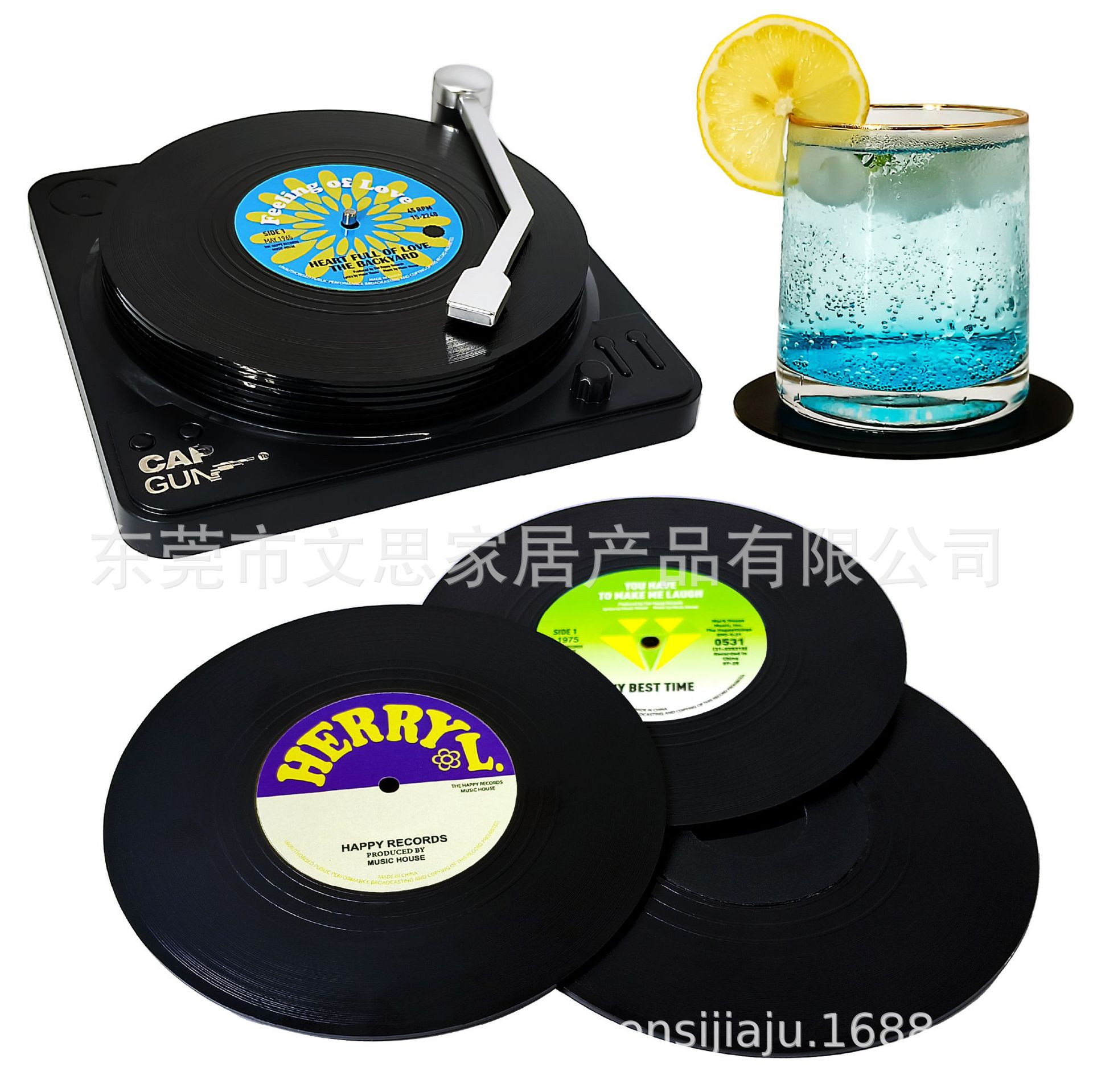 Cojín de disco de vinilo retro Cojín de plato de pastel de dim sum de tamaño mediano, aislamiento térmico, antideslizante, fabricante de posavasos de café y té nfc